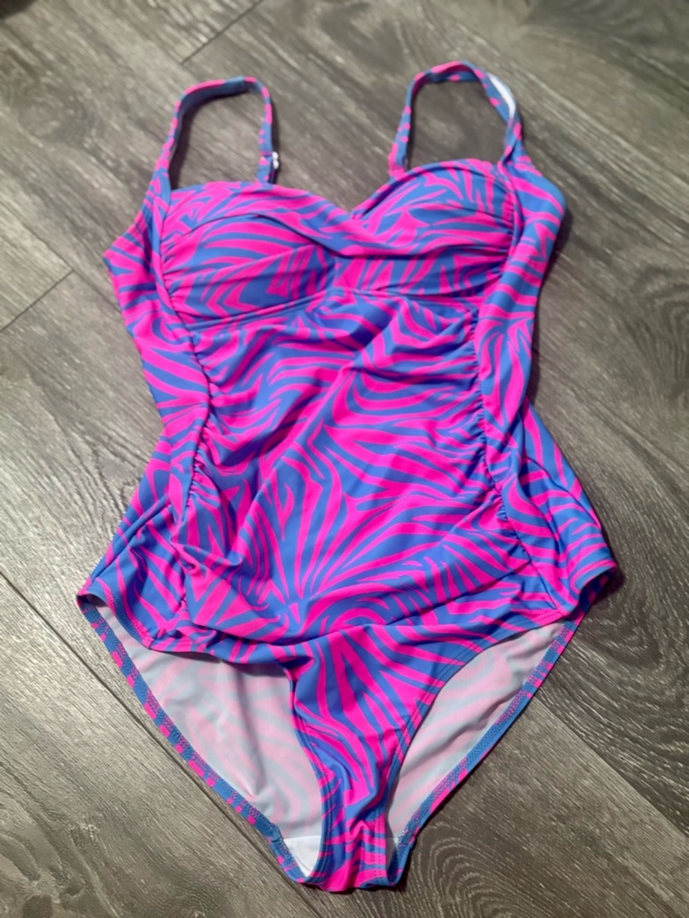 Pink and Blue Zebra One-Piece Swimsuit